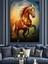 Sarı Koşan At Dekoratif Kanvas - Mdf Ahşap Tablo 1