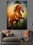 Sarı Koşan At Dekoratif Kanvas - Mdf Ahşap Tablo 2