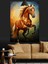 Sarı Koşan At Dekoratif Kanvas - Mdf Ahşap Tablo 4