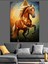 Sarı Koşan At Dekoratif Kanvas - Mdf Ahşap Tablo 5