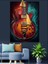 Kırmızı Gitar Alev Dekoratif Kanvas - Mdf Ahşap Tablo 4