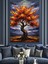 Sonbahar Yaprak Ağaç Dekoratif Kanvas - Mdf Ahşap Tablo 2