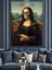 Iskelet Mona Lisa Dekoratif Kanvas - Mdf Ahşap Tablo 5
