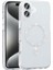 iPhone 16 Kılıf Taşlı Tasarım M-Safe Şarj Özellikli Zore Koment Silikon Kapak - Gümüş 1