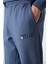 Petrol Casual O Yaka Lastik Paça Pamuklu Erkek Oversize Eşofman Takımı - 85120 11