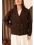 Kadın Kahverengi Kısa Kaşe Ceket 5
