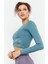 Mint Yeşili Uzun Kollu Dar Kalıp O Yaka Kadın Crop Top T-Shirt - 97150 12
