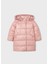 Kız Çocuk Kürk Süslemeli Kapüşonlu Uzun Mont 4447 Pembe 1