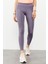 Eflatun Yüksek Bel Streç Slim Fit Dar Paça Kadın Tayt - 94545 10