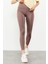 Gül Kurusu Yüksek Bel Streç Slim Fit Dar Paça Kadın Tayt - 94545 13