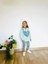 Kız Çocuk Çiçek - Leopar Detaylı 3 Iplik Alt Üst Takım Sweatshirt + Tayt 3