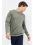 Çağla Yazı Nakışlı O Yaka Rahat Form İçi Polarlı Erkek Sweatshirt - 88020 1