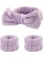 Fiyonk ve Kolluklu Peluş Bandana Makyaj Spa Saç Bandı Lila 1