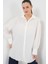 Kadın BDART Dokulu Düğmeli Uzun Kol Gömlek White 7