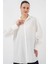 Kadın BDART Dokulu Düğmeli Uzun Kol Gömlek White 9