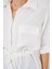 Kadın BDART Düğmeli Yaka ile Dokumalı Fermuarlı Gömlek Beyaz 11