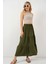 Kadın BDART Dokulu Maxi Etek Haki Yeşil 13