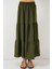 Kadın BDART Dokulu Maxi Etek Haki Yeşil 16
