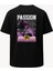 Oversize Passion Tutkulu Heykel Baskılı Unisex Tişört Siyah 1