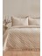 Çift Kişilik Bej Desenli %100 Polyester Fırfırlı Yatak Örtüsü Seti 240x260 cm Şık Tasarım 7