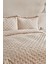 Çift Kişilik Bej Desenli %100 Polyester Fırfırlı Yatak Örtüsü Seti 240x260 cm Şık Tasarım 9