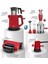Trinity Blender Seti 900W 2 Kademeli Hız Paslanmaz Çelik Buz Kırma Çırpma Doğrama Kırmızı Renk 6