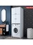 KD114 Çamaşır Makinesi Dolabı 4 Kapaklı 5 Raflı Banyo Dolabı Beyaz 1