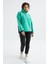 Deniz Yeşili Yarım Fermuar Etek Ucu Büzgülü Dik Yaka Oversize Kadın Polar Sweatshirt - 97236 13