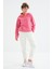 Gri Melanj Yüksek Bel Rahat Form Basic Jogger Kadın Eşofman Alt - 94624 6