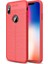 Apple iPhone XS Deri Görünümlü Silikon Kırmızı 1