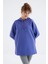 Eflatun Reglan Kol Basic Kapüşonlu Oversize Tunik - 97242 13