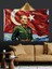 Atatürk Bayrak Portre Dekoratif Kanvas - Mdf Ahşap Tablo 2