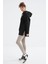 Siyah Reglan Kol Basic Kapüşonlu Oversize Tunik - 97242 10