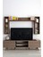 Istanbul Dolaplı TV Ünitesi 18 mm Suntalam Ceviz Desen Alt Modül 180x45x35 Üst Modül 180x90x20 cm 3