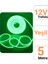 12V 5 Metre Yeşil Neon Led Şerit Işık | Prize Tak Çalıştır | Anahtarlı Fişli 1.5M Kablo | Esnek Silikonlu Led 4