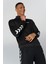 Erkek Siyah Sweatshirt Logo ve Şevron Baskılı Regular Fit İlkbahar Sonbahar Koleksiyonu 6