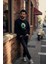 Siyah Bisiklet Yaka Erkek Baskılı Sweatshirt 1