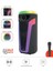 D69 Siyah Rgb Ledli Kablosuz Mikrofonlu Radyolu Taşınabilir Bluetooth Hoparlör Parti Speaker 1