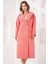 Kadın BDART Oversize Çift Düğmeli Herringbone Palto Parlak Turuncu 5