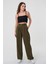 Kadın Haki Yüksek Bel Palazzo Pantolon Günlük Kullanım İçin Rahat Tasarım 1