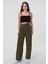 Kadın Haki Yüksek Bel Palazzo Pantolon Günlük Kullanım İçin Rahat Tasarım 4
