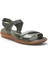 Yeşil Kadın Deri Sandalet 21507 3