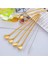 6'lı Gold Pipetli Latte ve Kokteyl Kaşığı Seti, Temizleme Fırçalı, 22 cm Yuvarlak Tasarım 3