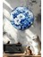 Mavi Beyaz Çiçek Desenli Uv Baskı Mdf Duvar Süsü – 33X33 cm & 20X20 cm DT230 4