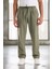 Bezayağı Kumaş Relax Fit Duble Paça Jogger Pantolon - Avcı Yeşili 1