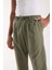 Bezayağı Kumaş Relax Fit Duble Paça Jogger Pantolon - Avcı Yeşili 2