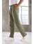 Bezayağı Kumaş Relax Fit Duble Paça Jogger Pantolon - Avcı Yeşili 3