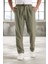 Bezayağı Kumaş Relax Fit Duble Paça Jogger Pantolon - Avcı Yeşili 5
