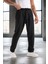 Bezayağı Kumaş Relax Fit Duble Paça Jogger Pantolon - Siyah 1