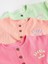 %100 Pamuklu Pembe Yeşil 3'lü Romper Set 4